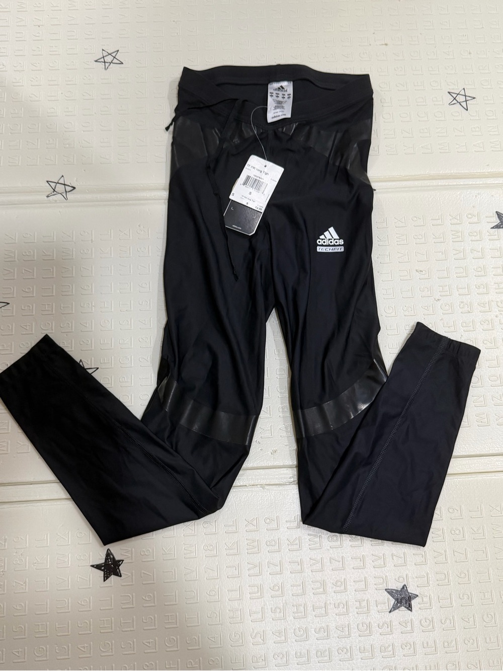adidas Black Kids Athletic Leggings with Logo